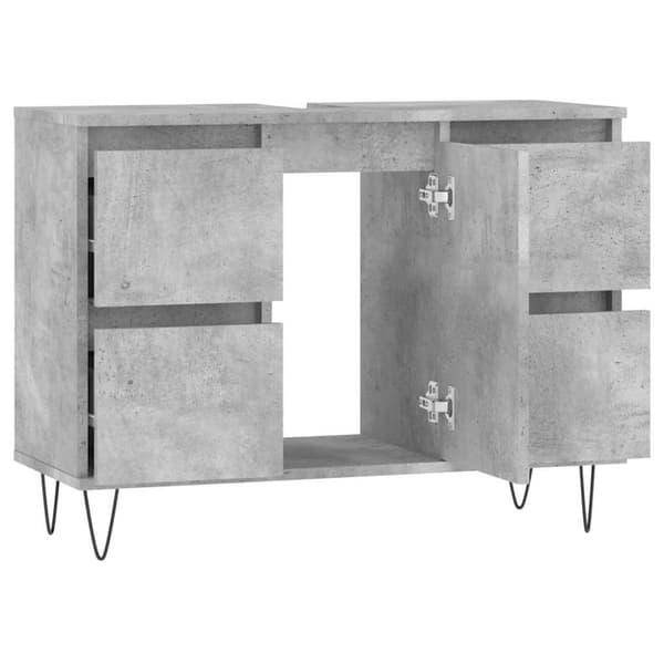 vidaXL Badrumsskåp betonggrå 80x33x60 cm konstruerat trä