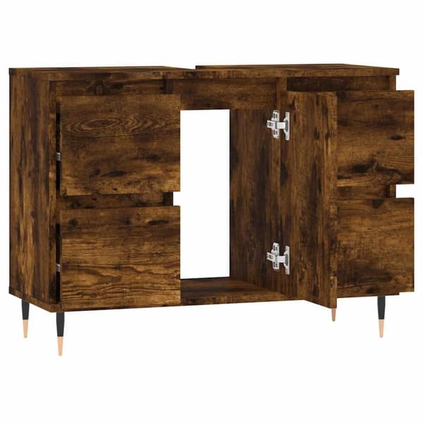 vidaXL Baderomsskap røkt eik 80x33x60 cm konstruert tre