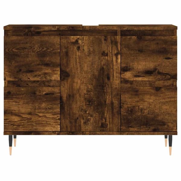 vidaXL Kylpyhuoneen kaappi savutammi 80x33x60 cm tekninen puu