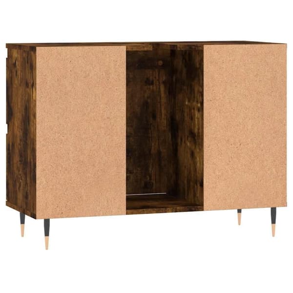 vidaXL Kylpyhuoneen kaappi savutammi 80x33x60 cm tekninen puu