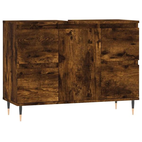 vidaXL Kylpyhuoneen kaappi savutammi 80x33x60 cm tekninen puu