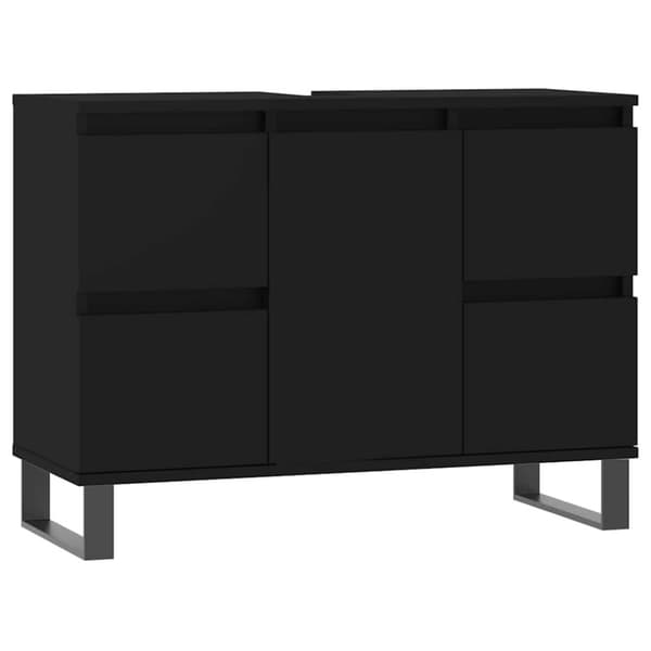 vidaXL Baderomsskap svart 80x33x60 cm konstruert tre
