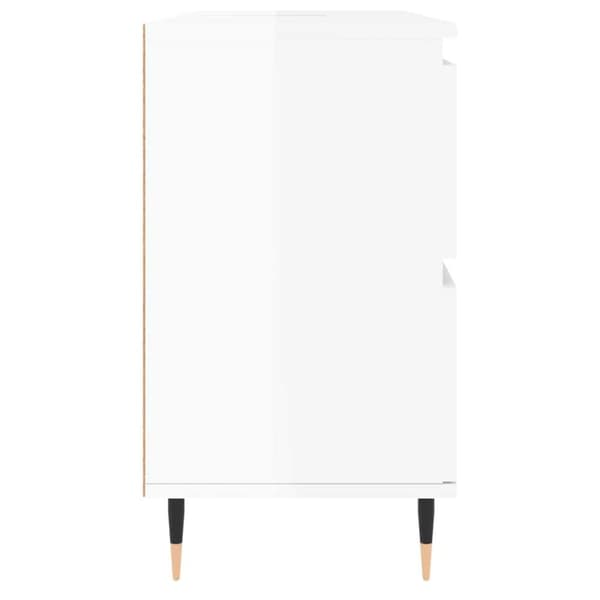 vidaXL badeværelsesskab 80x33x60 cm konstrueret træ hvid højglans