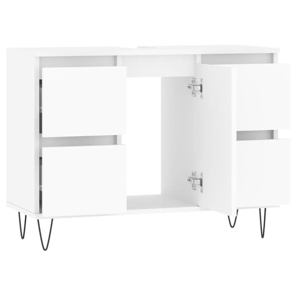 vidaXL badeværelsesskab 80x33x60 cm konstrueret træ hvid