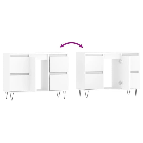 vidaXL badeværelsesskab 80x33x60 cm konstrueret træ hvid