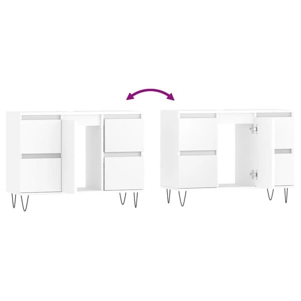 vidaXL badeværelsesskab 80x33x60 cm konstrueret træ hvid