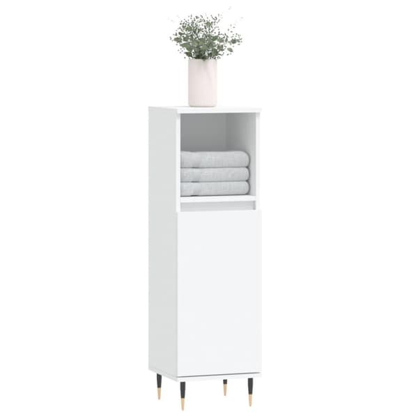 vidaXL Badrumsskåp vit 30x30x100 cm konstruerat trä