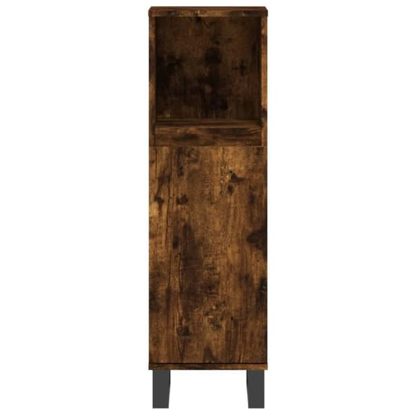 vidaXL Baderomsskap røkt eik 30x30x100 cm konstruert tre
