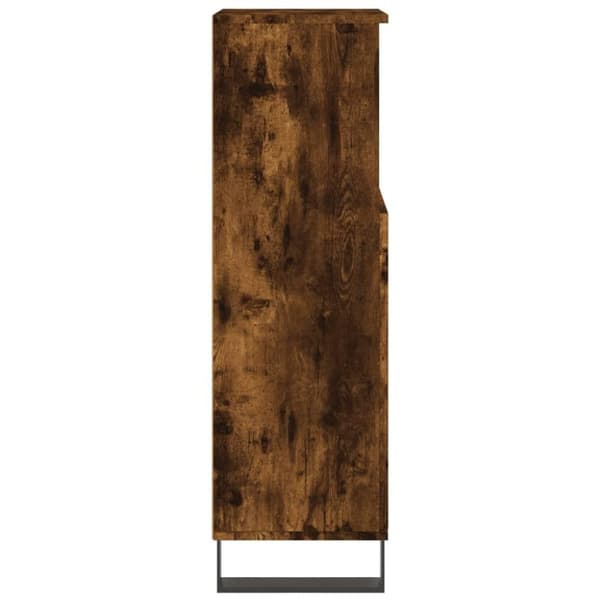 vidaXL Baderomsskap røkt eik 30x30x100 cm konstruert tre