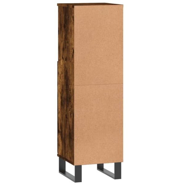 vidaXL Baderomsskap røkt eik 30x30x100 cm konstruert tre