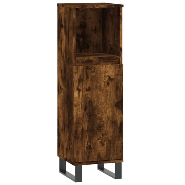 vidaXL Baderomsskap røkt eik 30x30x100 cm konstruert tre
