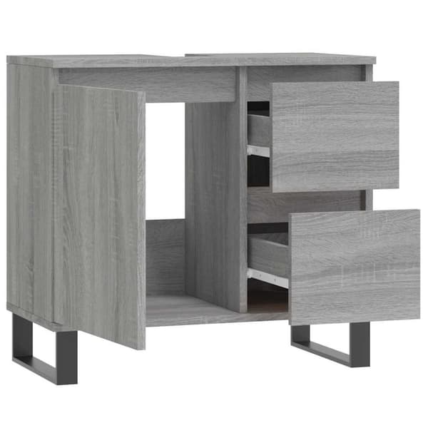 vidaXL badeværelsesskab 65x33x60 cm konstrueret træ grå sonoma-eg