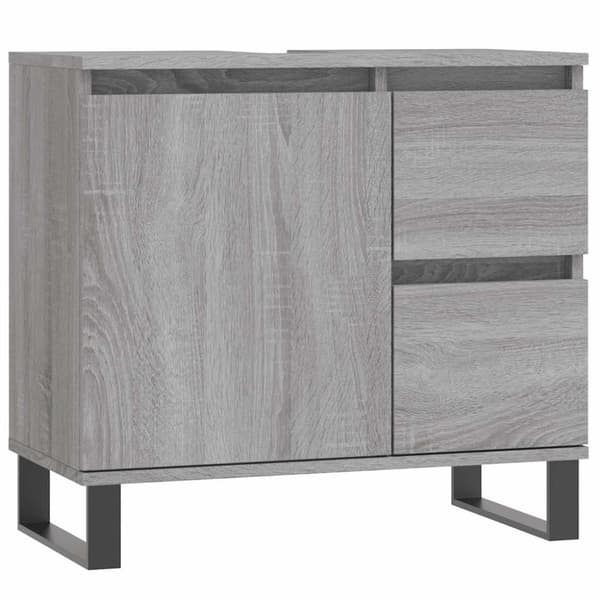 vidaXL badeværelsesskab 65x33x60 cm konstrueret træ grå sonoma-eg