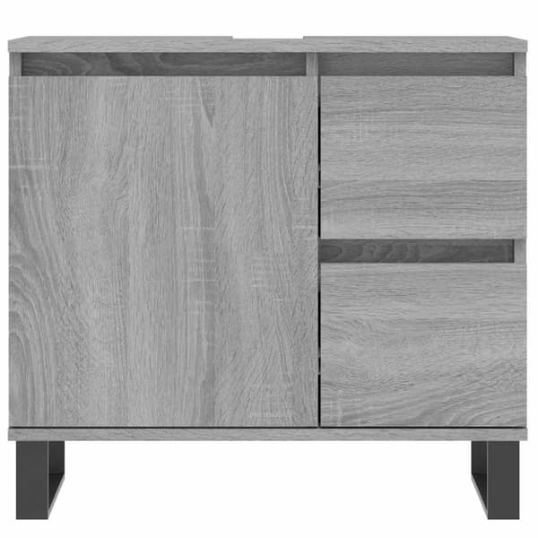 vidaXL Badrumsskåp grå sonoma 65x33x60 cm konstruerat trä