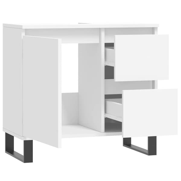 vidaXL badeværelsesskab 65x33x60 cm konstrueret træ hvid