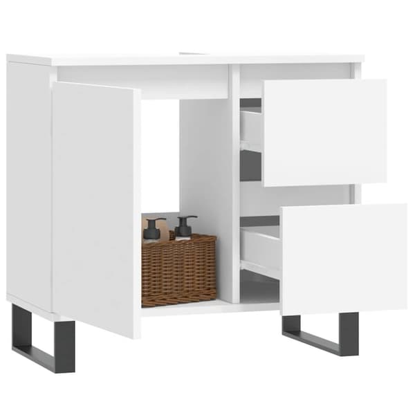 vidaXL Baderomsskap hvit 65x33x60 cm konstruert tre