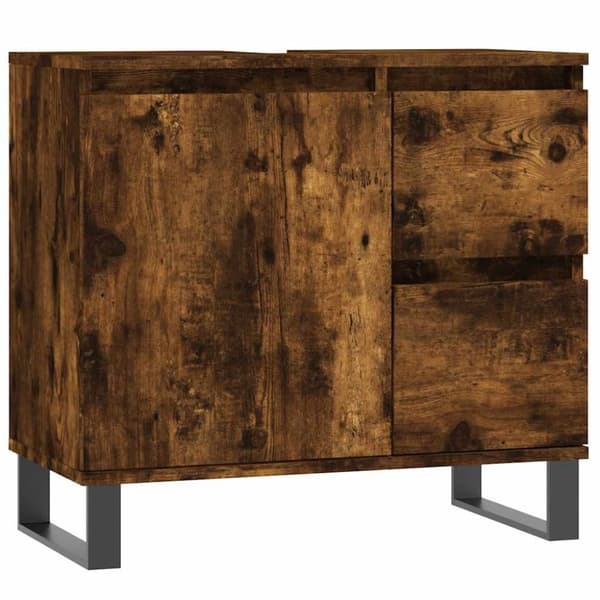 vidaXL Badrumsskåp rökfärgad ek 65x33x60 cm konstruerat trä