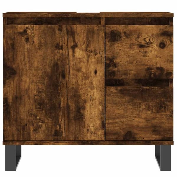 vidaXL Badrumsskåp rökfärgad ek 65x33x60 cm konstruerat trä