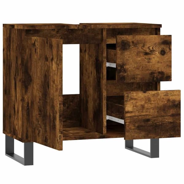 vidaXL Badrumsskåp rökfärgad ek 65x33x60 cm konstruerat trä