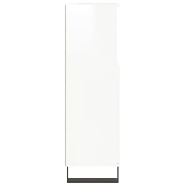 vidaXL Badrumsskåp vit högglans 30x30x100 cm konstruerat trä