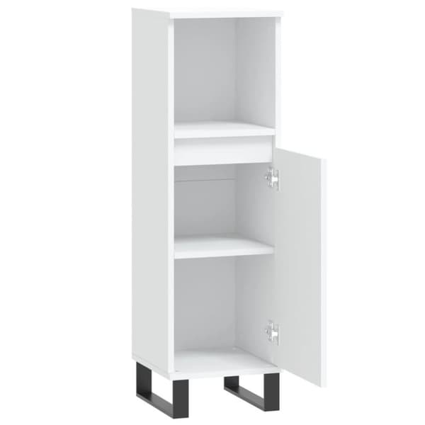 vidaXL Baderomsskap hvit 30x30x100 cm konstruert tre