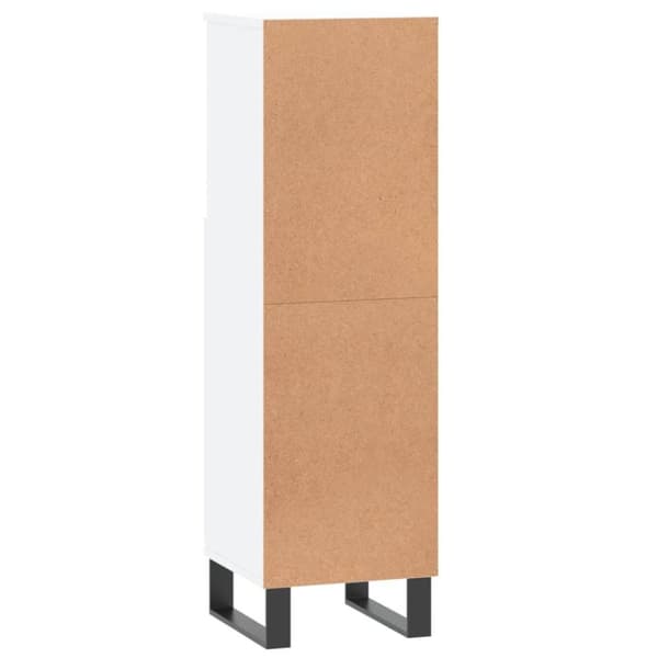 vidaXL Baderomsskap hvit 30x30x100 cm konstruert tre
