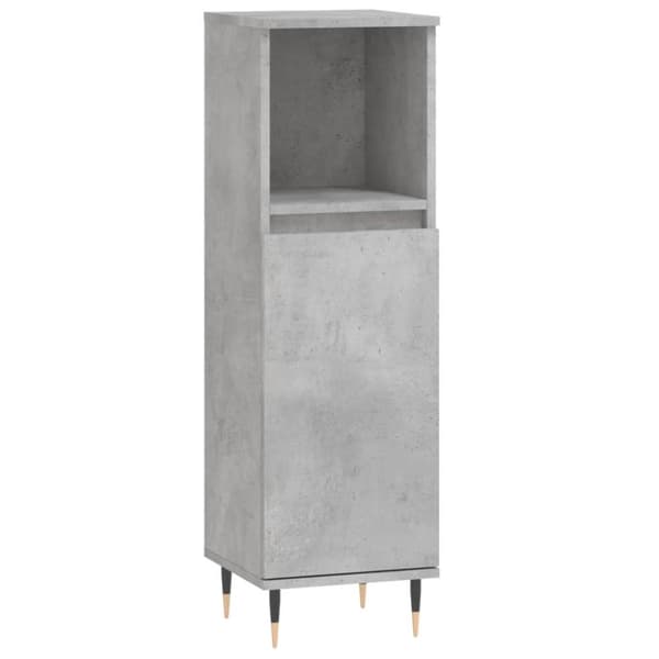 vidaXL Badrumsskåp betonggrå 30x30x100 cm konstruerat trä