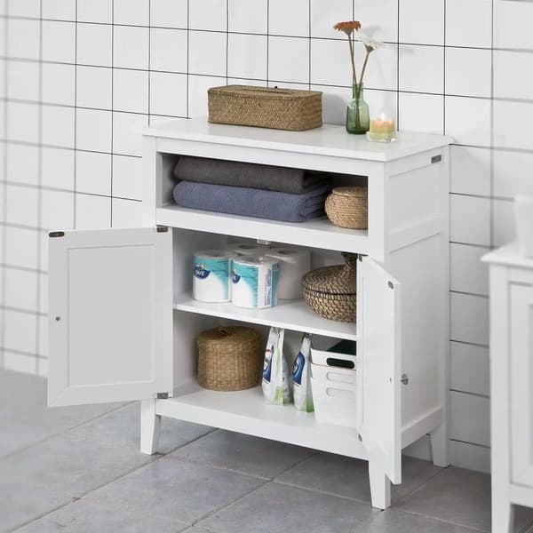Rootz White Kylpyhuoneen säilytystila - Kaappi Säilytyskaappi Kylpyhuoneen hylly - L69 x S33 x K80cm
