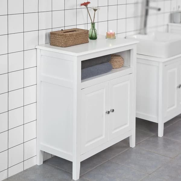 Rootz White Kylpyhuoneen säilytystila - Kaappi Säilytyskaappi Kylpyhuoneen hylly - L69 x S33 x K80cm