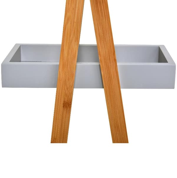 Nancy's Gardner Badkamerrek - Opslagrek - 3 nivåer - Stege - Opbergplank - Bamboe - Grijs - MDF - 30 x 18 x 81 cm