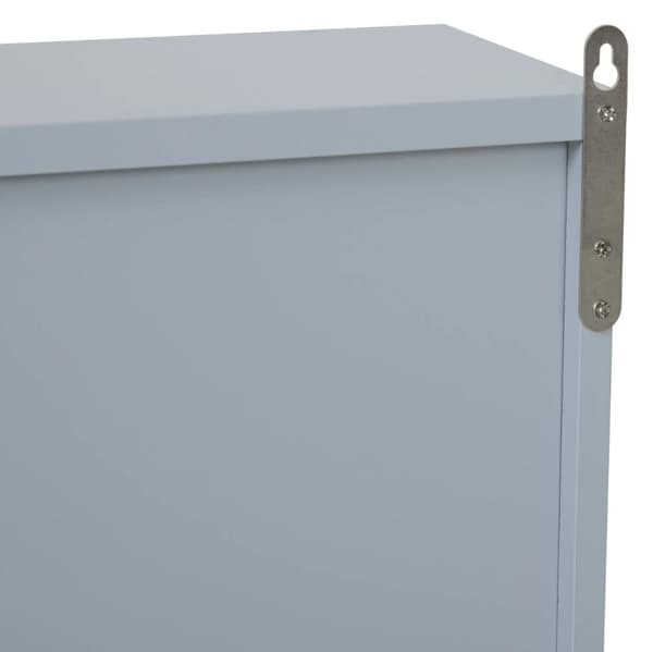 Nancy's Shirley Badkamerkast - Wandkast - Opbergkast -Spiegelkast - Spiegel - 2 Niveaus - Verstelbare Plank - Grijs - B48 x D14,5 x H45 cm