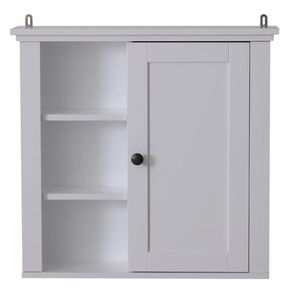Rootz kylpyhuonekaappi - Seinäkaappi - Säilytyskaappi - Säädettävä hylly - 3 tasoa - Valkoinen - 53 x 14,5 x 50,5 cm