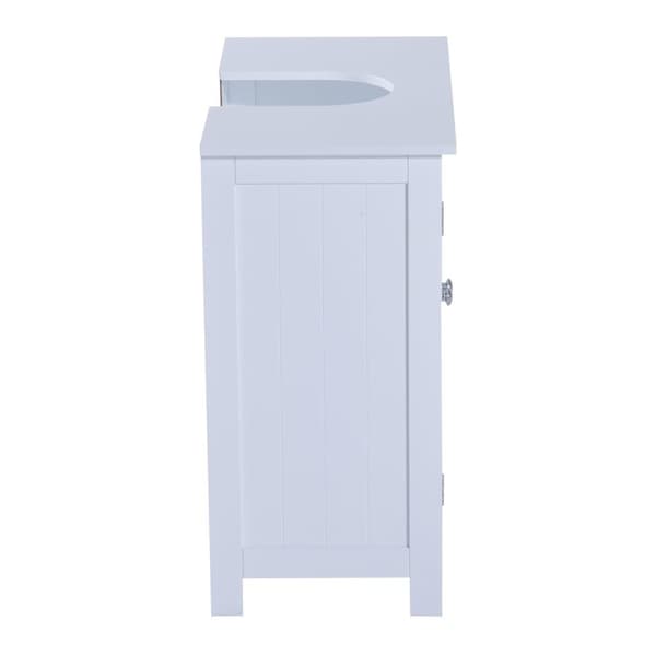 Rootz Tvättställsunderskåp - Badrumsskåp - 2 dörrar - Tvättställsskåp - L60 x D30 x H60 cm - Höjdjusterbar hylla - Sifonutskärning - Vit - MDF