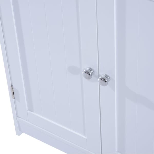 Rootz Tvättställsunderskåp - Badrumsskåp - 2 dörrar - Tvättställsskåp - L60 x D30 x H60 cm - Höjdjusterbar hylla - Sifonutskärning - Vit - MDF
