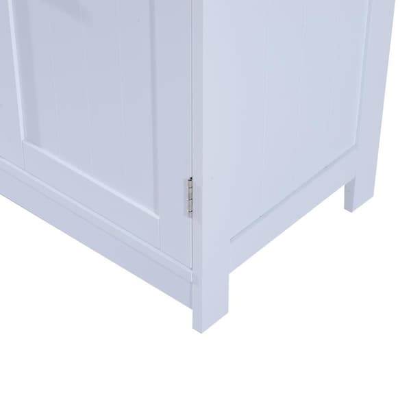 Rootz Tvättställsunderskåp - Badrumsskåp - 2 dörrar - Tvättställsskåp - L60 x D30 x H60 cm - Höjdjusterbar hylla - Sifonutskärning - Vit - MDF