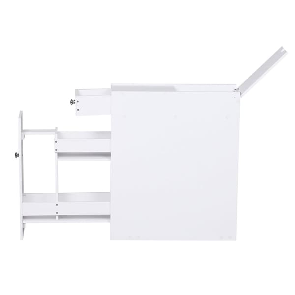 Rootz Badeværelsesskab - Kommode - Badeværelsesmøbler - Opbevaringsskab - 2 skuffer - 1 opbevaringsrum - Træ - 48 x 17 x 57 cm - Hvid