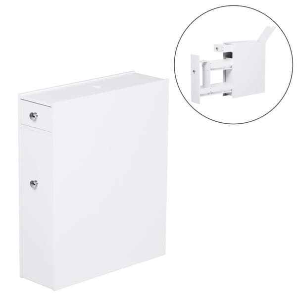 Rootz Badeværelsesskab - Kommode - Badeværelsesmøbler - Opbevaringsskab - 2 skuffer - 1 opbevaringsrum - Træ - 48 x 17 x 57 cm - Hvid