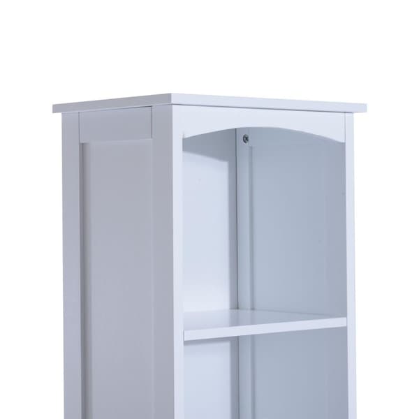 Nancy's Manassas Badkamerkast - Badkamermeubel - 3 Planken - 34 x 24 x 170 cm - 1 Lade - 1 Deur - Hoge Kast - MDF - Wit