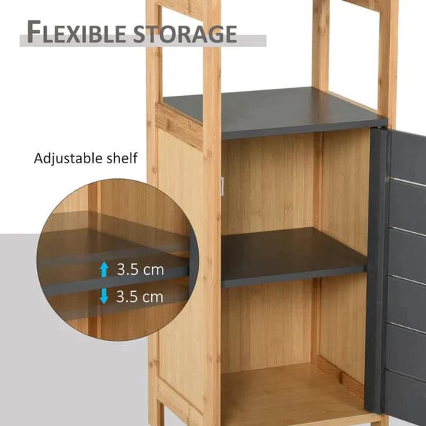 Rootz Bathroom Cabinet - Multi-function Cabinet - Cabinet - Adjustable Cabinet - Grey
