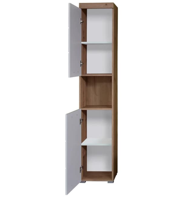 Rootz Badeværelsesskab - Højskab med åbent rum - Højglans - 37 x 190 x 31 cm