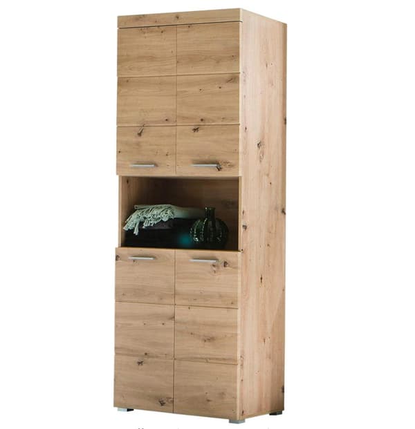 Rootz-kylpyhuonekaappi - korkea kaappi avoimella osastolla - korkeakiilto - 73 x 190 x 31 cm