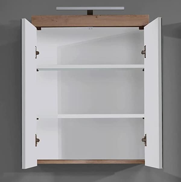 Rootz Badeværelsesskab - Spejl med Belysning - Højglans - 60 x 77 x 17 cm