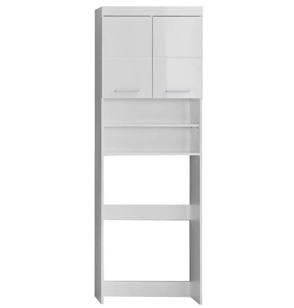 Rootz Badrumsskåp - Tvättmaskinsskåp - Högglans - 63 x 187 x 24cm Grey High gloss