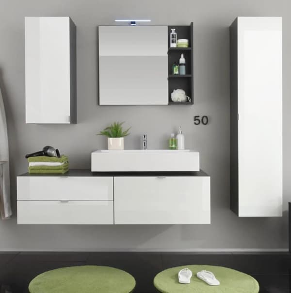 Rootz Badrumsskåp - Förvaringsskåp - Spegel - 35 x 157 x 31 cm