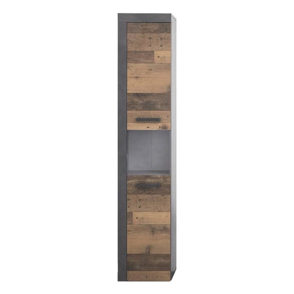 Rootz Badrumsskåp - Förvaringsskåp - Brun och Grå - 33 x 184 x 31 cm