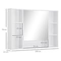 Miniatyrbillede 3 af 7: Rootz Badeværelsesskab - Overskab - Opbevaringsskab - Spejlskab - Med 6 hylder - Glas/MDF - Hvid - 100L x 15W x 70H cm