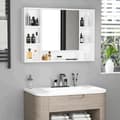 Miniatyrbillede 2 af 7: Rootz Badeværelsesskab - Overskab - Opbevaringsskab - Spejlskab - Med 6 hylder - Glas/MDF - Hvid - 100L x 15W x 70H cm