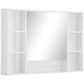 Miniatyrbillede 1 af 7: Rootz Badeværelsesskab - Overskab - Opbevaringsskab - Spejlskab - Med 6 hylder - Glas/MDF - Hvid - 100L x 15W x 70H cm