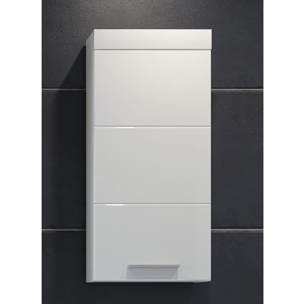Rootz Modern Bathroom Wall Cabinet - Stylish Wall Storage - Sleek White High Gloss - Ample Space - 35 x 75 x 16 cm