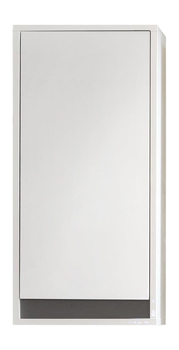 Rootz Bathroom Wall Cabinet - Washroom Storage Unit - Modern Bath Cupboard - White High-Gloss Finish - 35 x 73 x 23 cm